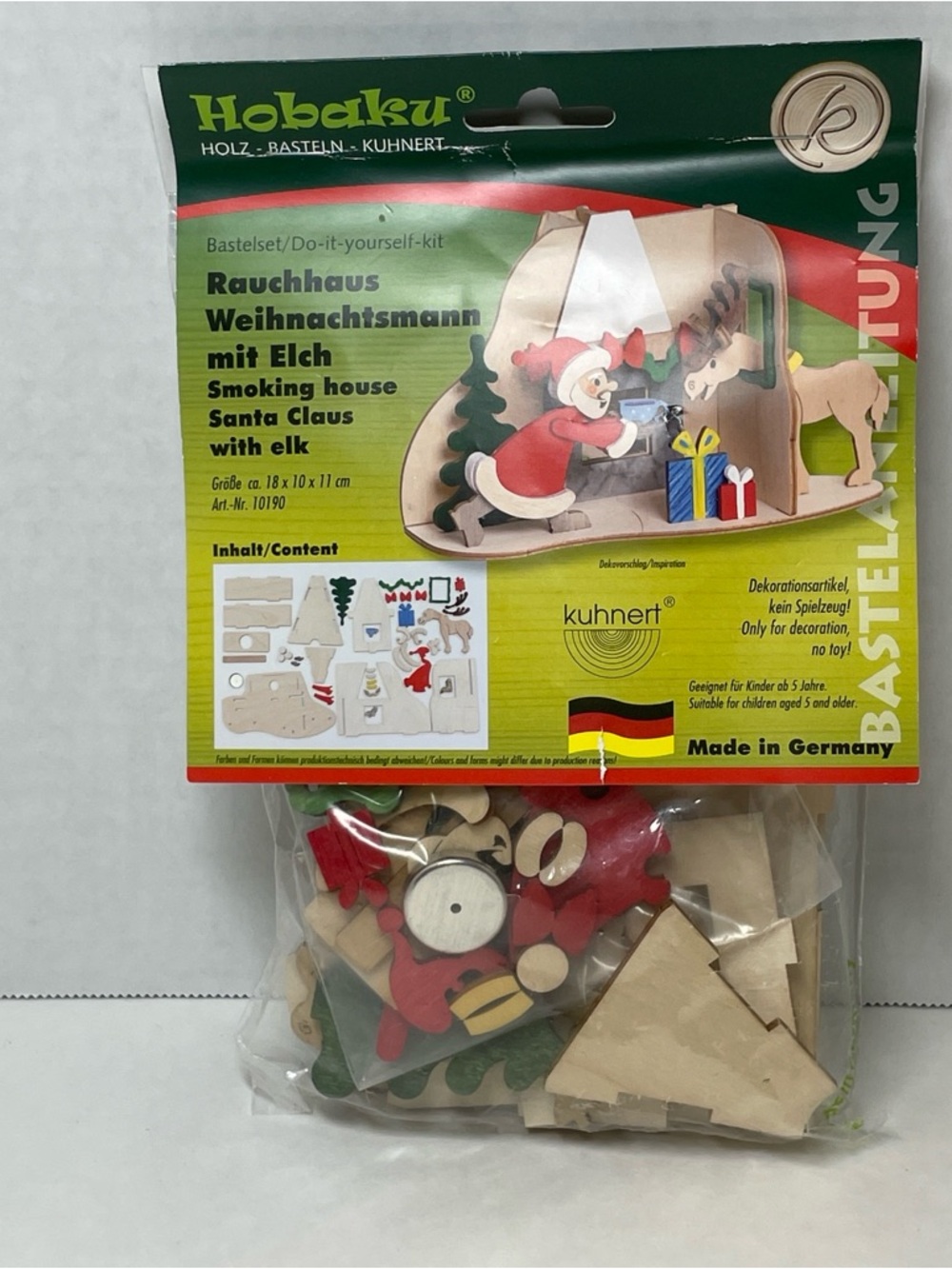 Hobaku Kuhnert Smokehouse Incense Craft Kit Made In Germany #10190 Santa Elk